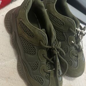 Olive Green Kids Sneakers